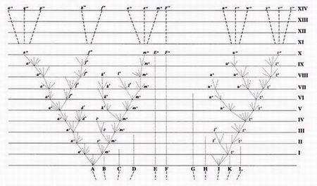 The Tree of Life image that appeared in Darwin's On the Origin of Species