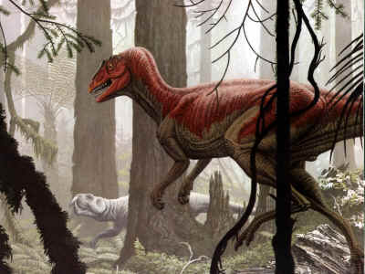 Herrerasaurus stalks a Rhynchosaur   by troodon1