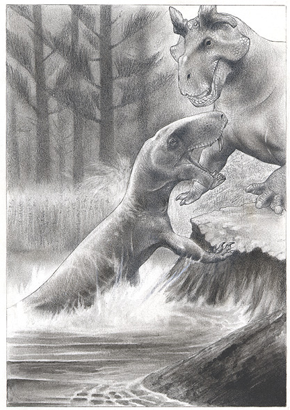 Eotitanosuchus attacks Estemmenosuchus