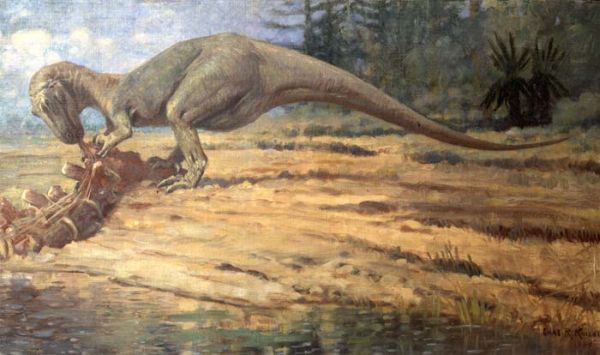 Allosaurus - painting by Charles R Knight