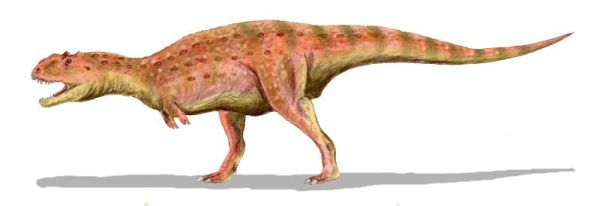 Majungasaurus crenatissimus, life reconstruction, by Nobu Tamura